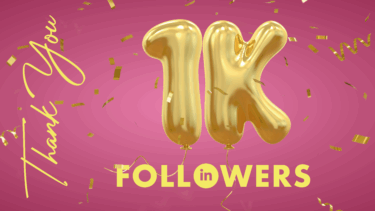 1000 Follower auf LinkedIn, 1k Luftballon mit Konfetti